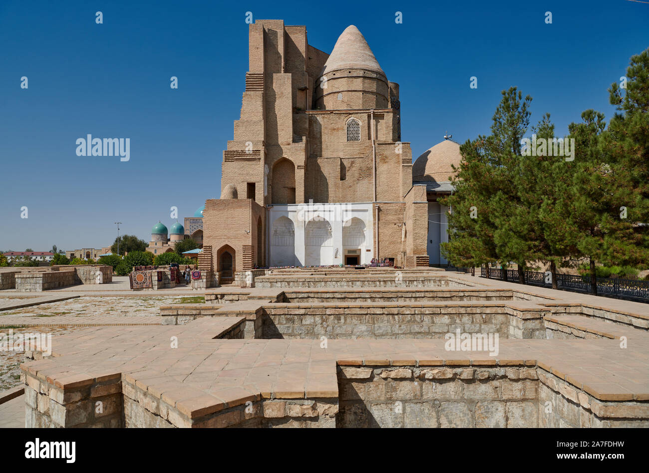 Tomba di Jehangir, Timur è più anziano e figlio prediletto, Hazrat-ho Imam complessa, Dorus Saodat complessa, Shahrisabz, Uzbekistan in Asia centrale Foto Stock