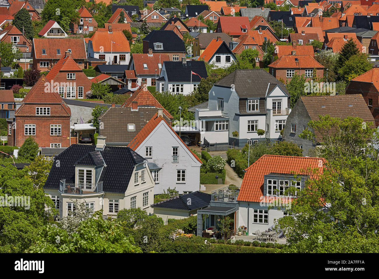 FREDERICIA, Danimarca - 24 Maggio 2017: estate vista la mattina delle strade nelle città di Fredericia, Danimarca. La città fu fondata nel 1650 da Federico III, dopo i quali Foto Stock