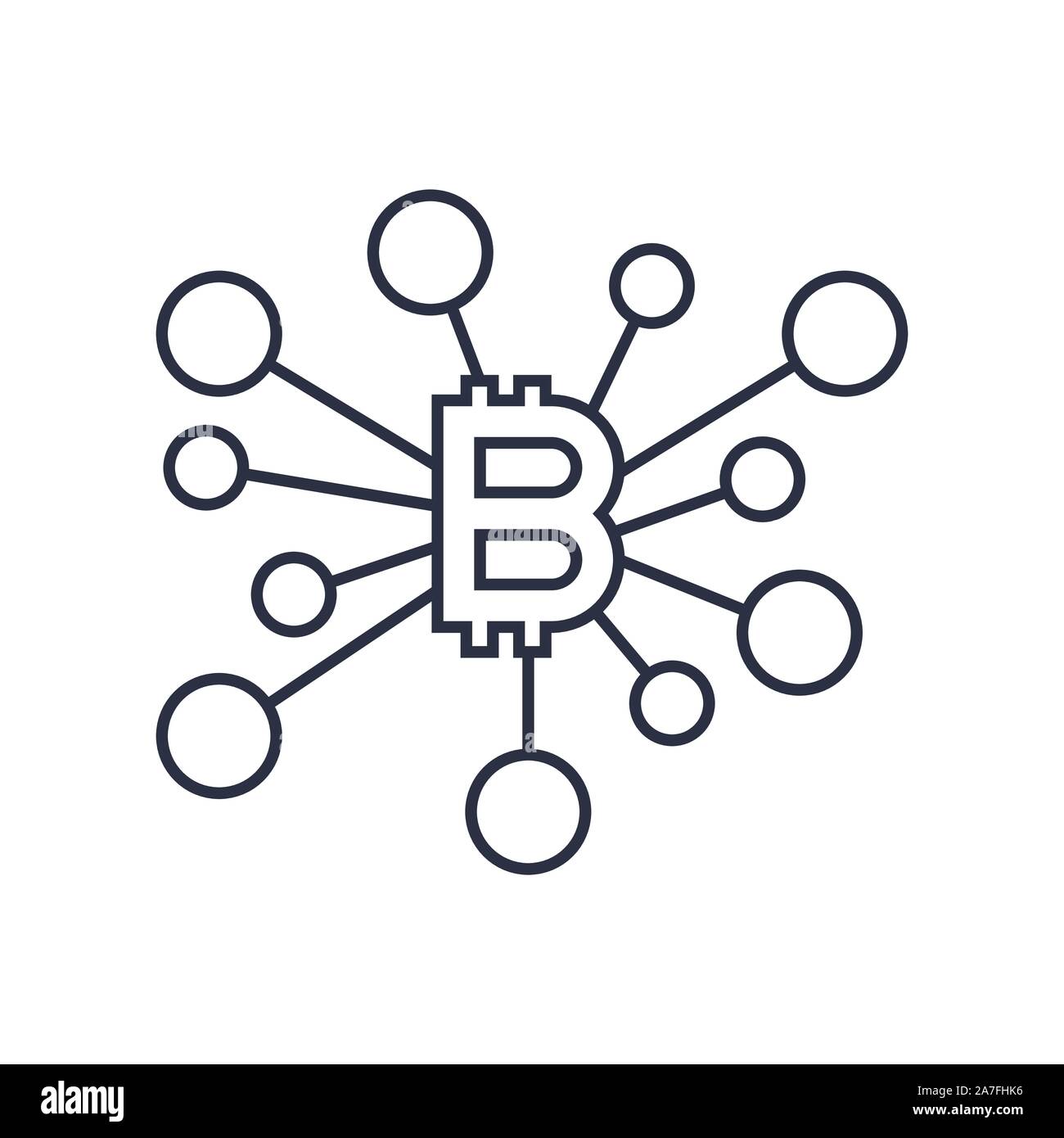 Segno Bitcoin icona per denaro per internet crypto simbolo di valuta e moneta immagine per utilizzo nel web. Corsa modificabile Illustrazione Vettoriale