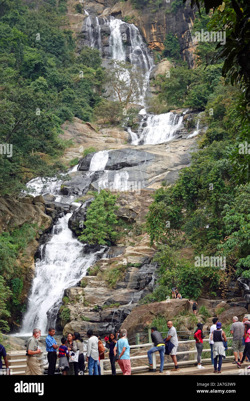 Ravana Ella cade, Badulla District, provincia di Uva, Sri Lanka Foto Stock