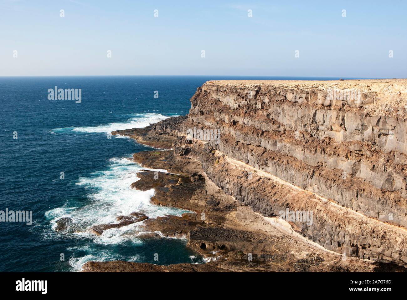 Ripida costa vicino a Los Molinos, costa ovest, Puertito de los Molinos, Fuerteventura, Isole Canarie, Spagna Foto Stock