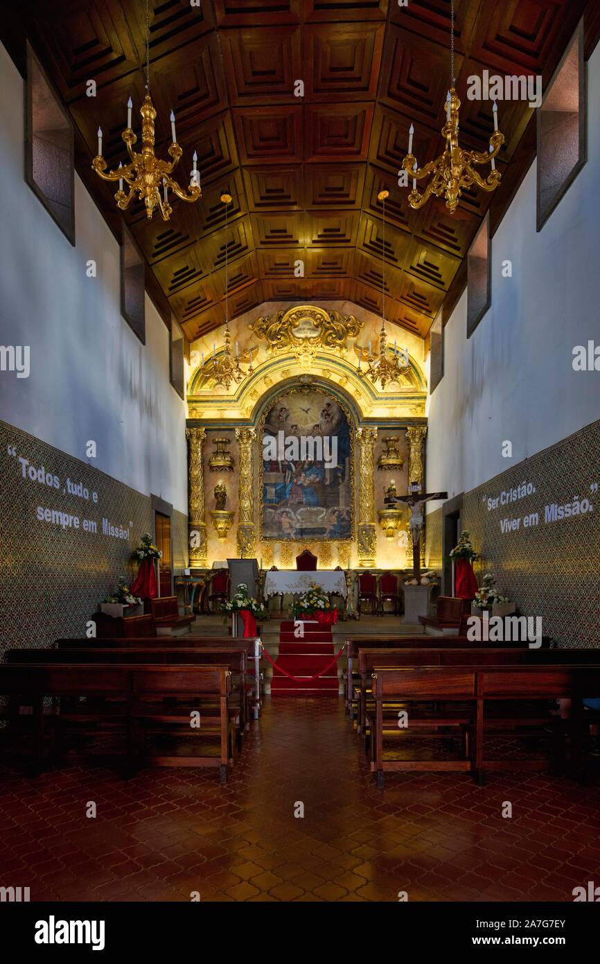 La chiesa di Nossa Senhora da Encarnacao, interno, l'isola di Madeira, Portogallo Foto Stock