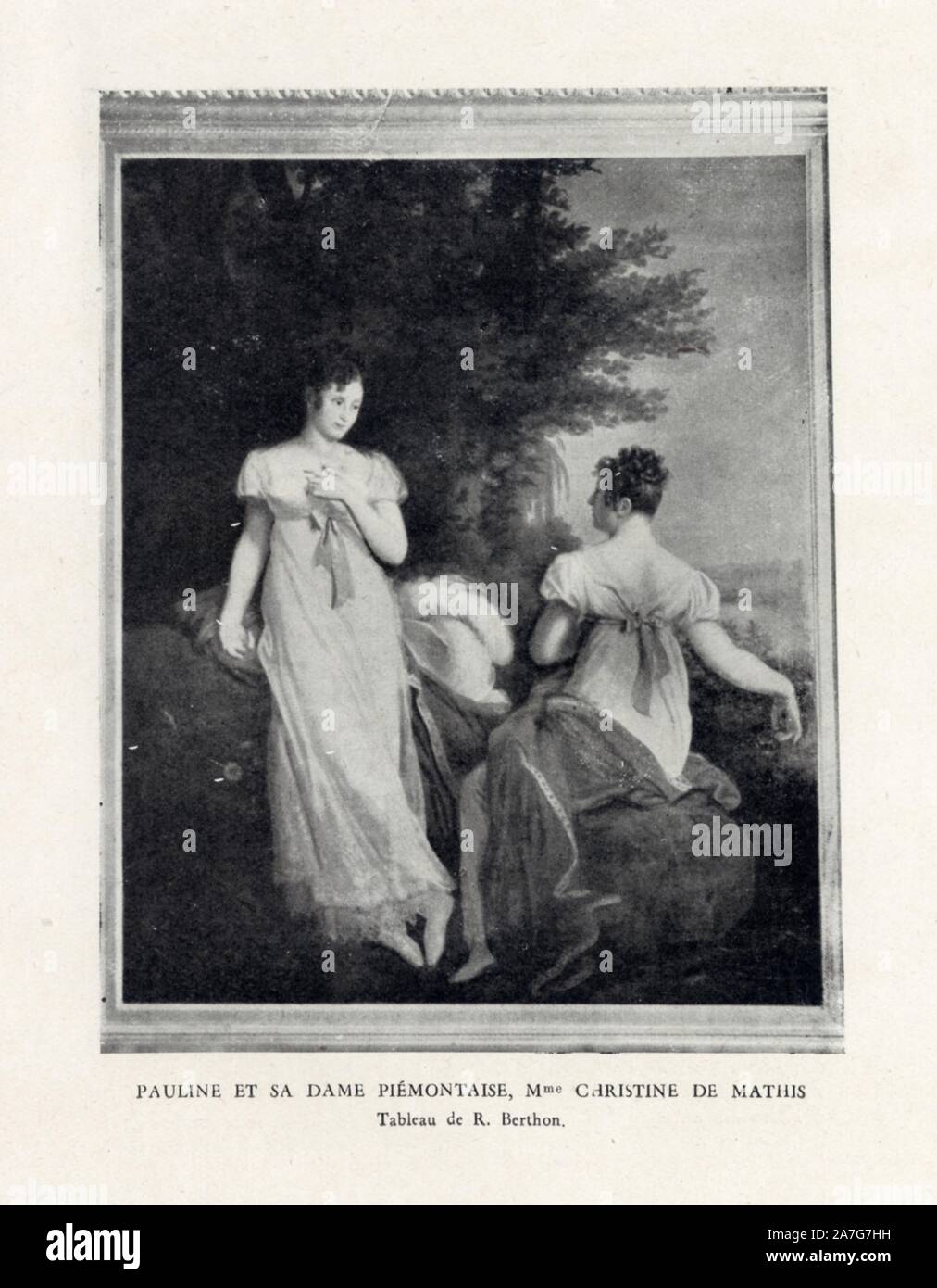 Pauline et sa dame piémontaise , madame Christine de Mathis. Tableau de R.  Berthon Foto stock - Alamy