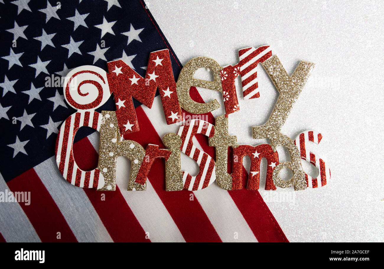 Merry Christmas Festive scheda sfondo per vacanze invernali Foto Stock