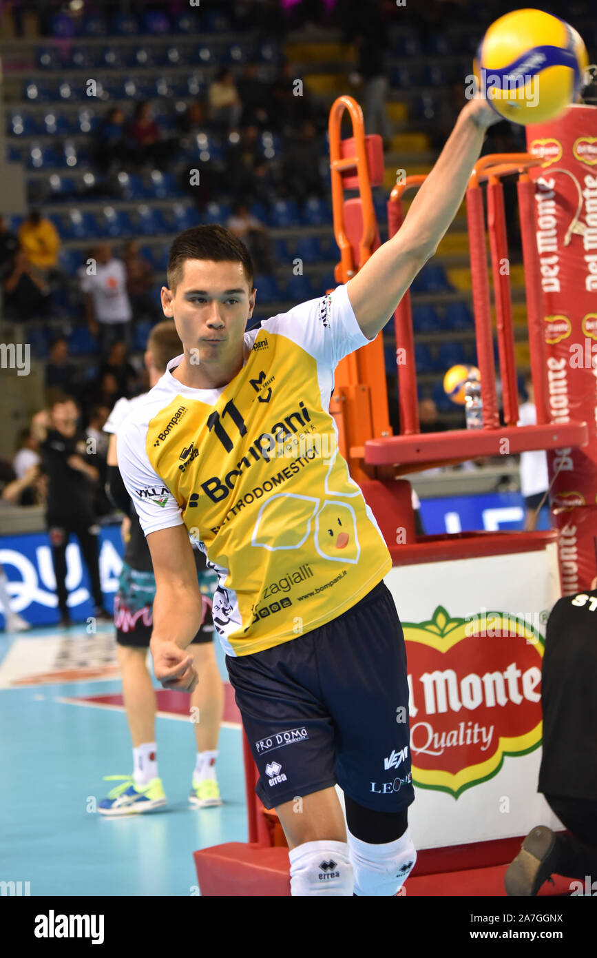 Civitanova Marche Italia. 2 Nov 2019. christenson mica leo scarpe modena durante Finals Sir Safety Perugia vs Modena volley pallavolo Supercoppa Italiana uomini di Civitanova Marche Italia 02 novembre...