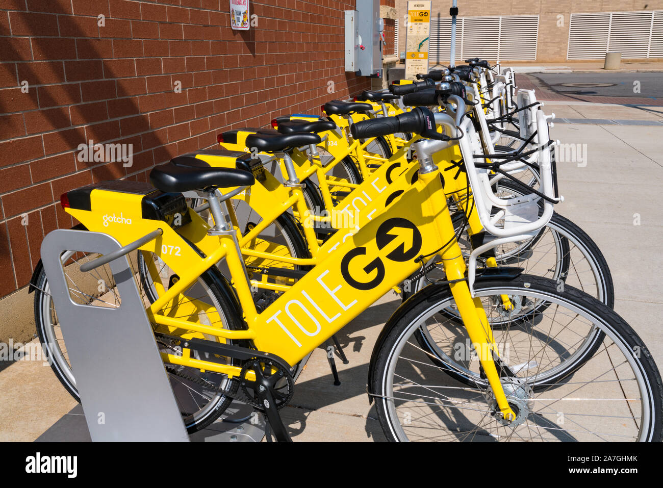 Toledo, OH - Settembre 21, 2019: Toledo, Ohio TOLEGO Bike Condividi stazione Foto Stock