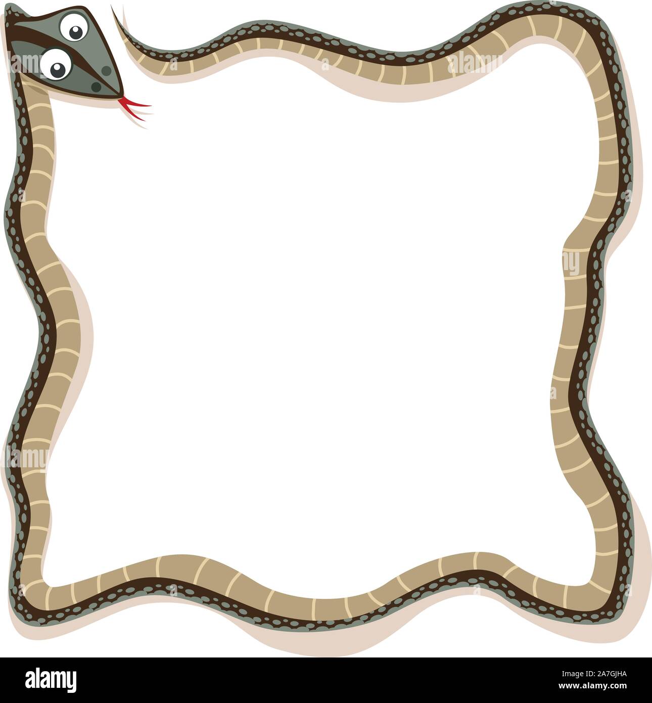 Vettore di serpente ondulata come una frontiera isolati su sfondo blu. snake cartoon per illustrazioni degli animali Illustrazione Vettoriale