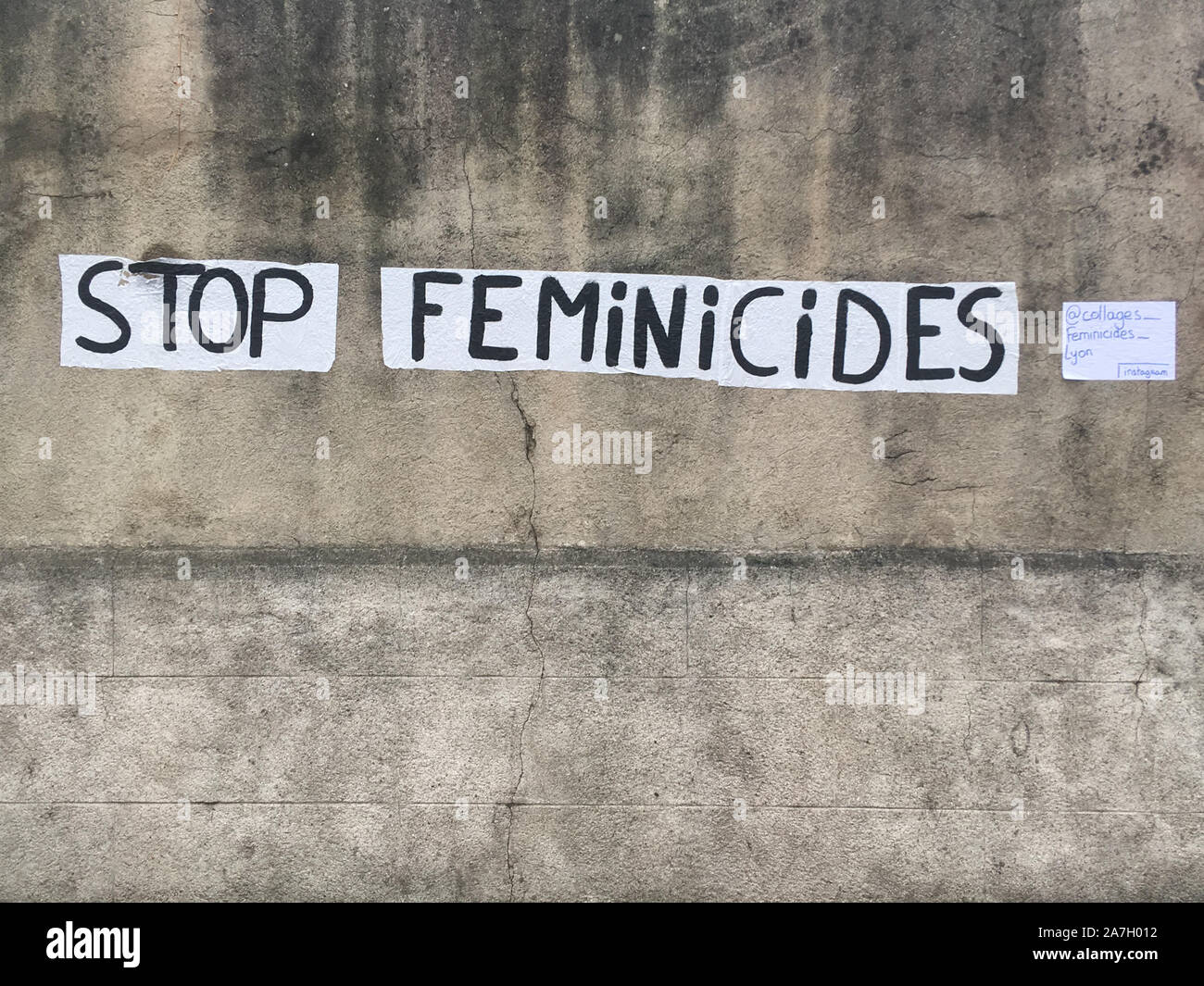 'Stop feminicide' campagna, Lione, Francia Foto Stock