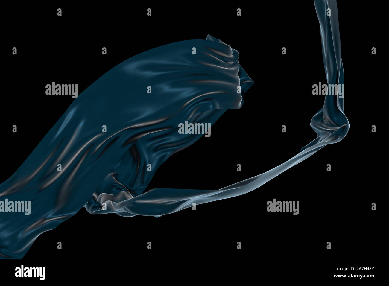 Panno fluente, astratto colore di sfondo, rendering 3d. Calcolatore disegno digitale. Foto Stock