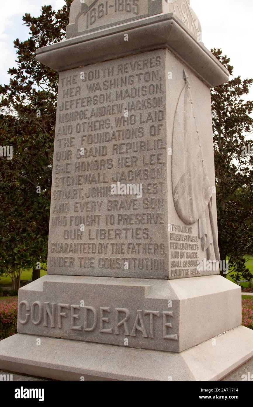 Guerra confederate Memorial statua dedicata nel 1908 dalle Figlie della Confederazione in Ocala, Marion County, Florida. Foto Stock
