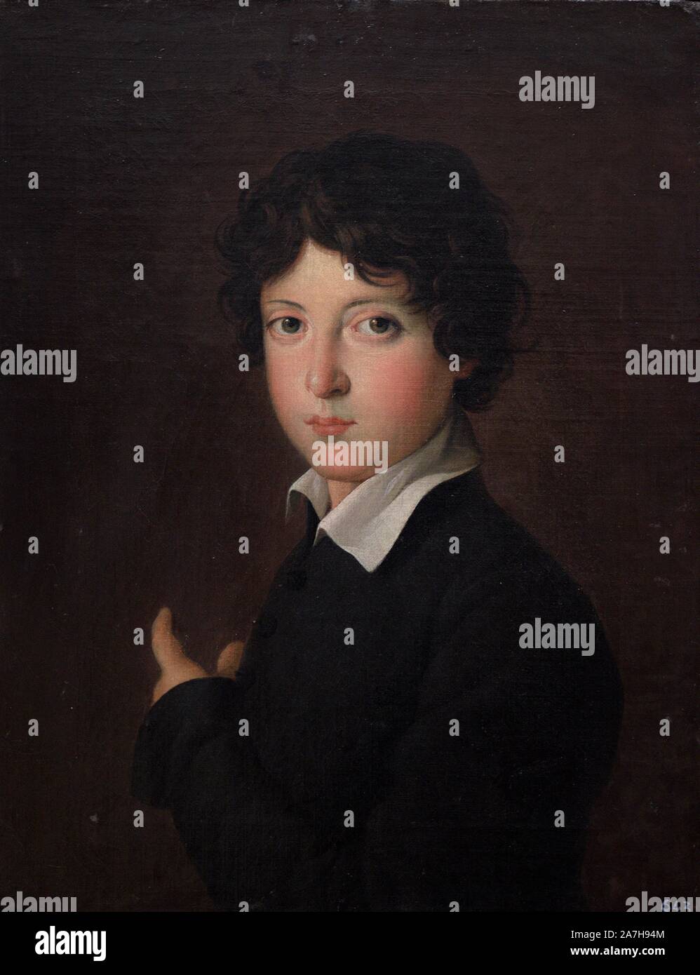 Zacarías González (1763-1834). Pintor español. Retrato de niño, hacia 1822-1825. Museo de Bellas Artes. La Coruña. La Galizia. España. (En depósito, Museo Nacional del Prado di Madrid) . Foto Stock