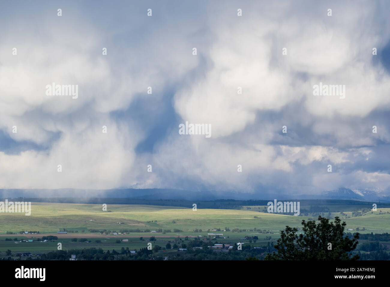 Tempesta sopra la valle Wallowa, Oregon. Foto Stock