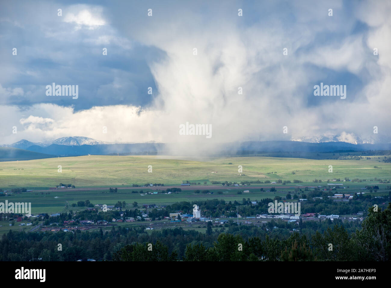Tempesta sopra la valle Wallowa, Oregon. Foto Stock