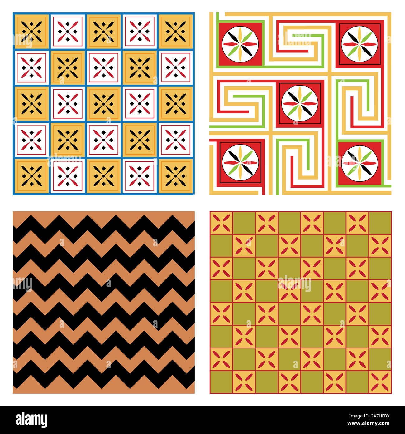 Egitto nazionale modello ornamento volume 4. Decorativo egiziano elementi tessili sfondo. La cultura africana disegno di tessuto. Foto Stock