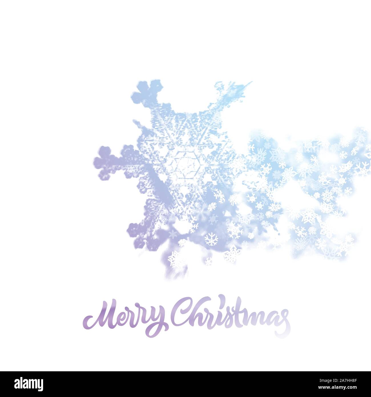 Natale il simbolo del fiocco di neve con doppio effetto esposizione aggiunta di caduta di neve Illustrazione Vettoriale