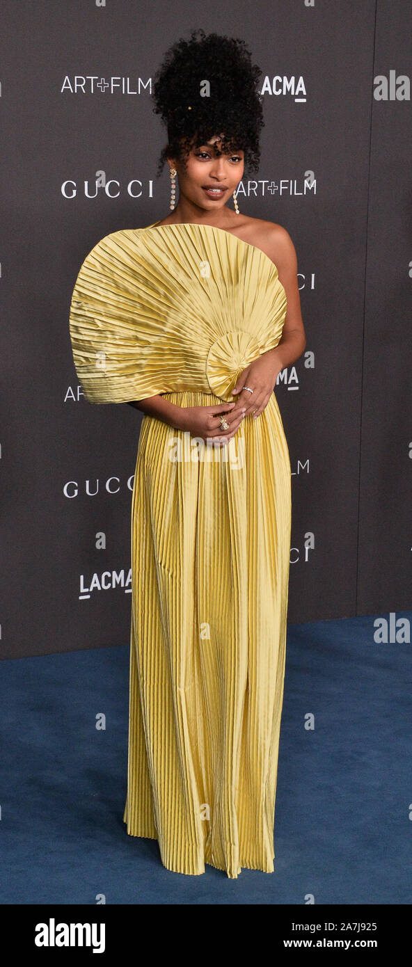 Los Angeles, Stati Uniti. 2° Nov, 2019. Yara Shahidi assiste il nono LACMA annuale Art Film di gala per onorare Betye Saar e Alfonso Cuaron presso il Los Angeles County Museum of Art di Los Angeles venerdì 2 novembre 2019. Foto di Jim Ruymen/UPI Credito: UPI/Alamy Live News Foto Stock