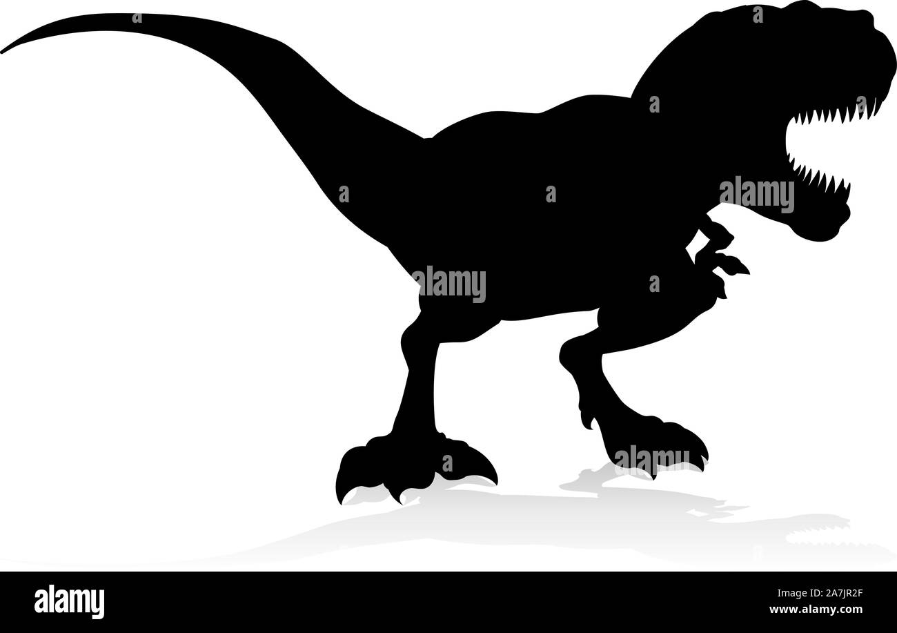 TRex Silhouette di dinosauro Illustrazione Vettoriale