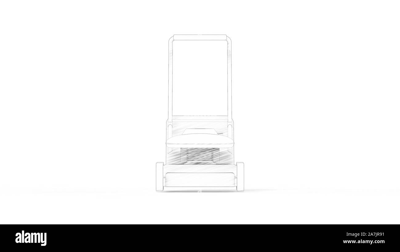 3D rendering di un tosaerba isolato in uno sfondo bianco Foto Stock