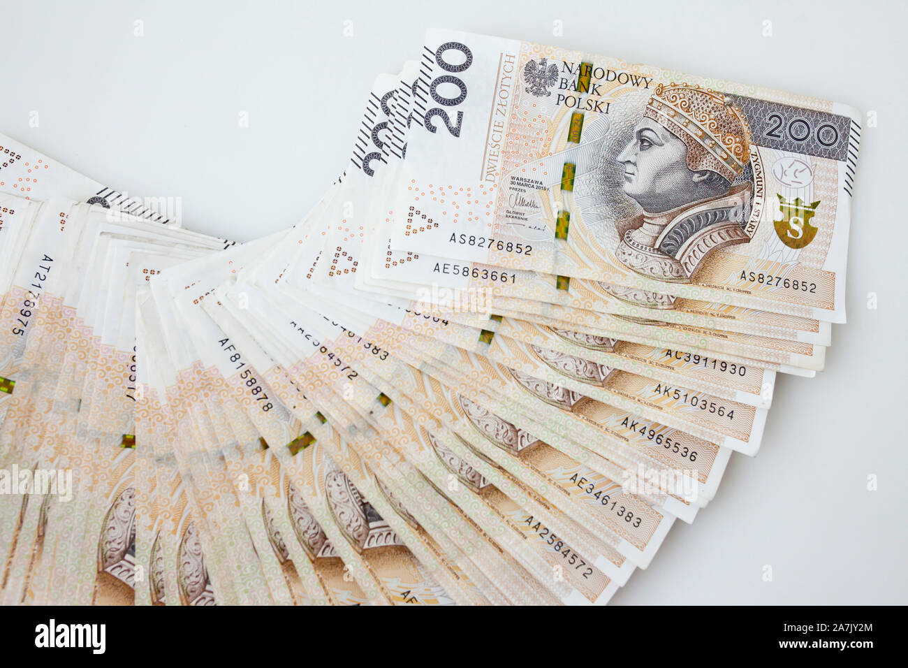 Un sacco di moneta Polish zloty di denaro Foto Stock