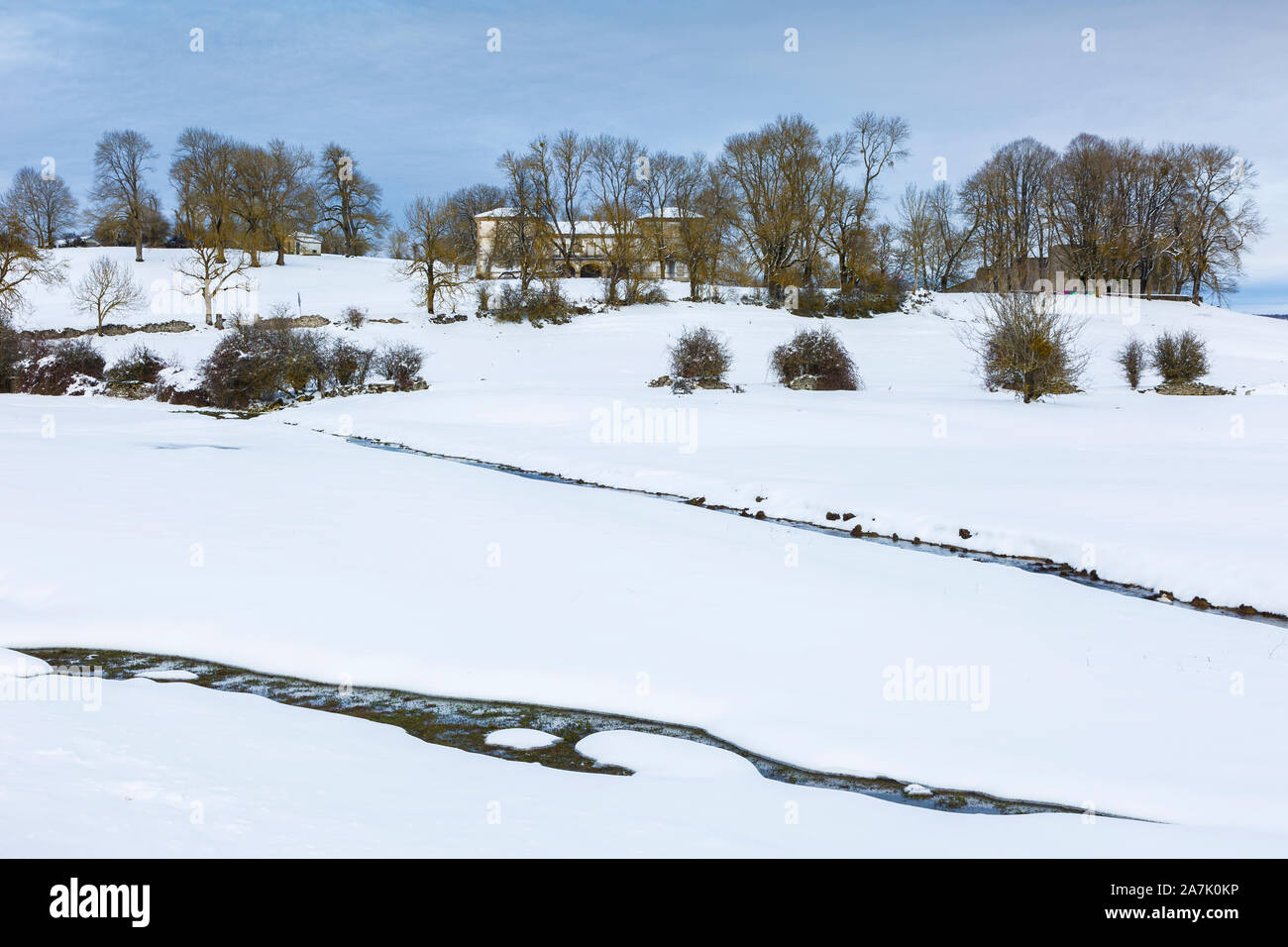 Paesaggio della prateria in inverno. Foto Stock