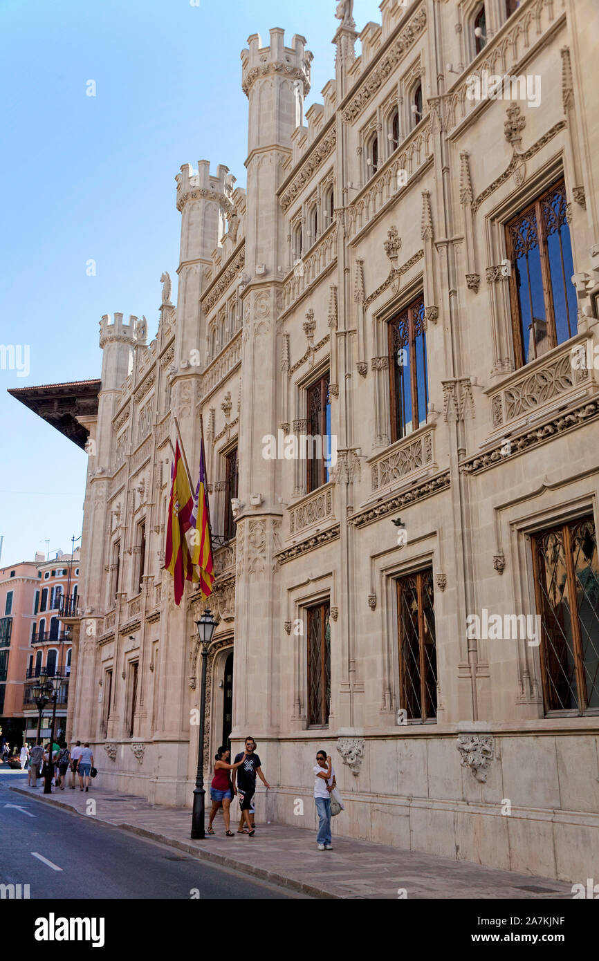 Town Hall, Ajuntament de Palma, la città vecchia di Palma, Palma de Mallorca, Maiorca, isole Baleari, Spagna Foto Stock