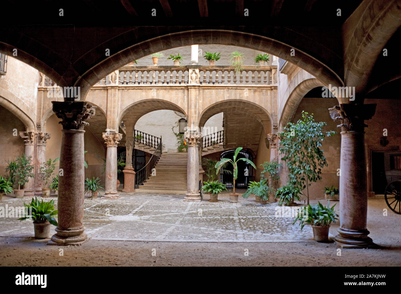 Palazzo Almudaina, cortile barocco, la città vecchia di Palma, Palma de Maiorca, isole Baleari, Mallorca, Spagna Foto Stock