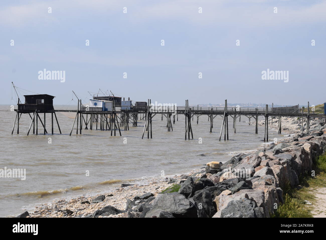 Piazze di pesca presso Yves in Charente-Maritime, Francia, nel giugno 2019. Foto Stock