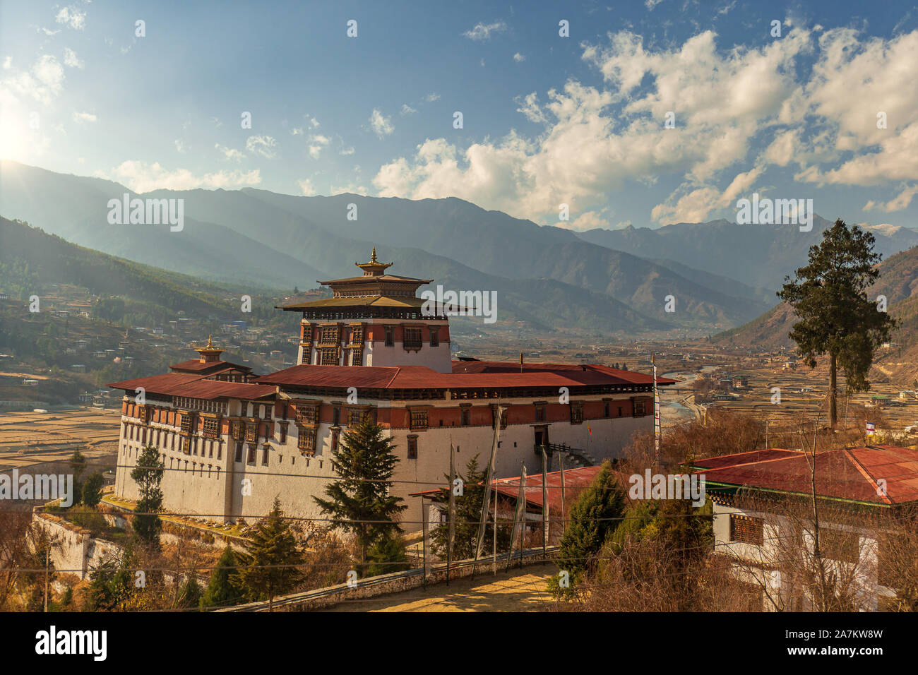 Paro Rinpung Dzong in Paro, - Bhoutan Foto Stock