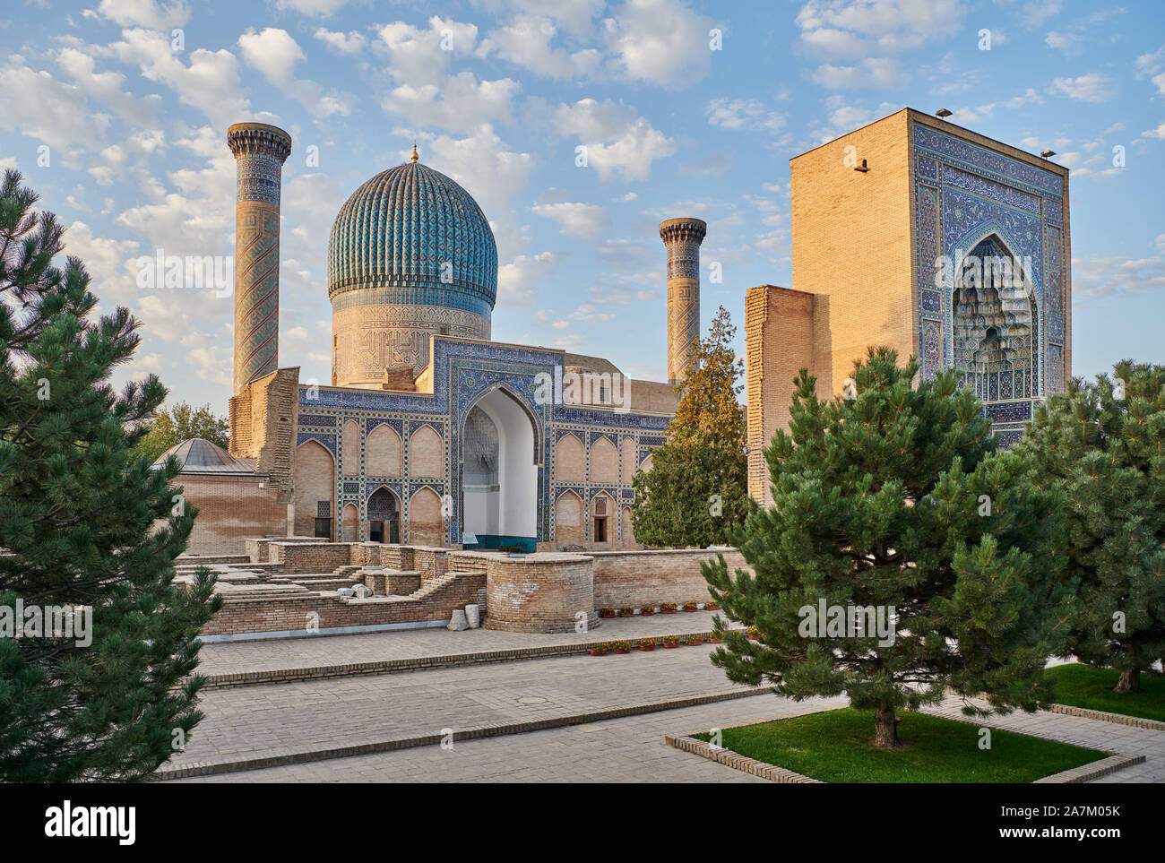 Amir-Timur-mausoleo Gur-Emir o mausoleo di Tamerlano, Samarcanda, Uzbekistan in Asia centrale Foto Stock