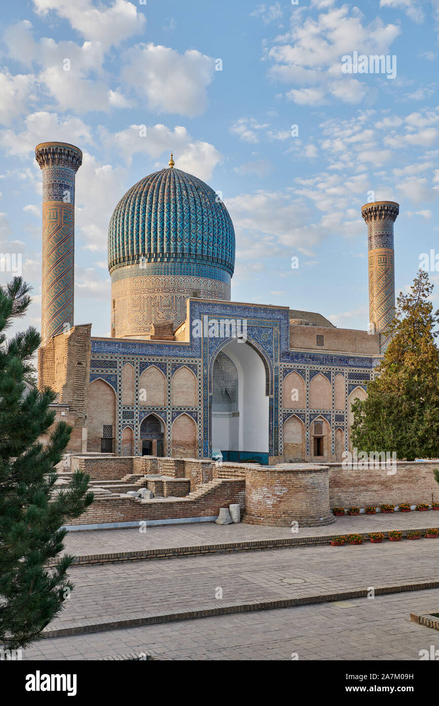Amir-Timur-mausoleo Gur-Emir o mausoleo di Tamerlano, Samarcanda, Uzbekistan in Asia centrale Foto Stock
