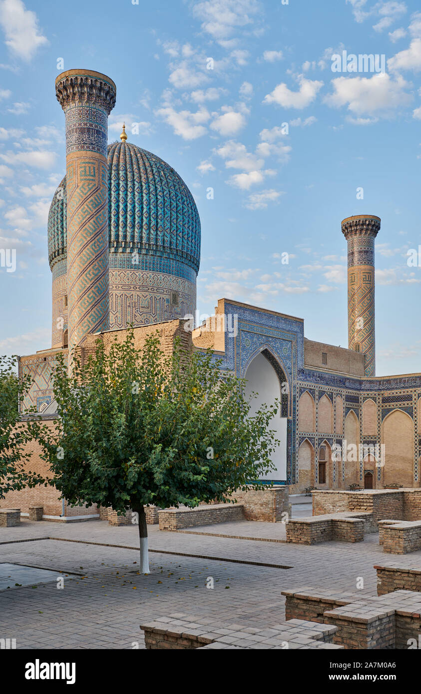 Amir-Timur-mausoleo Gur-Emir o mausoleo di Tamerlano, Samarcanda, Uzbekistan in Asia centrale Foto Stock