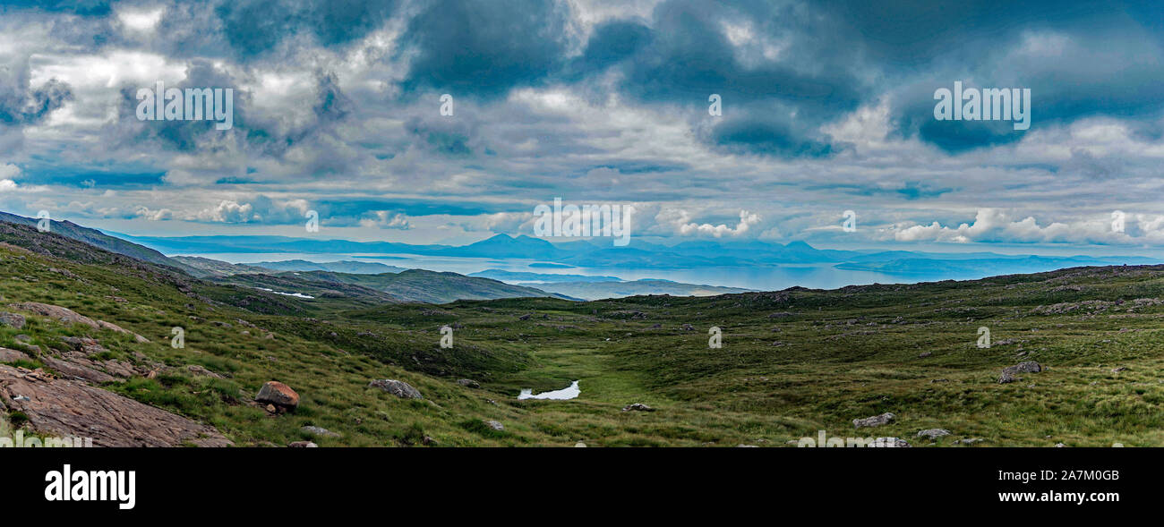 Bealach na Ba Viewpoint viste, Scozia Foto Stock
