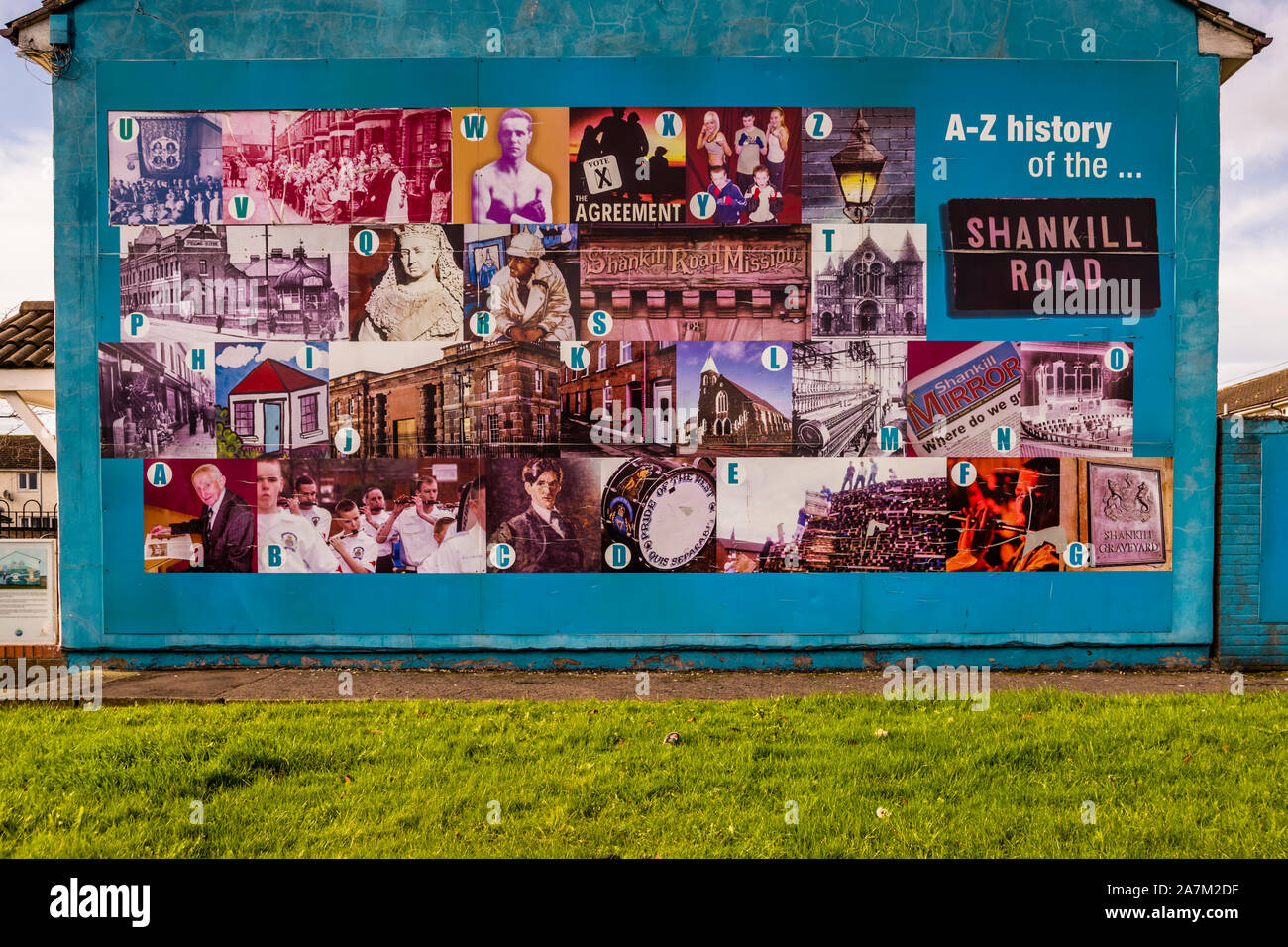 Murales politici a Belfast, Irlanda del Nord, Regno Unito Foto Stock