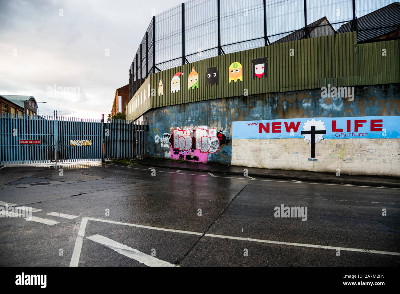 Murales politici a Belfast, Irlanda del Nord, Regno Unito Foto Stock