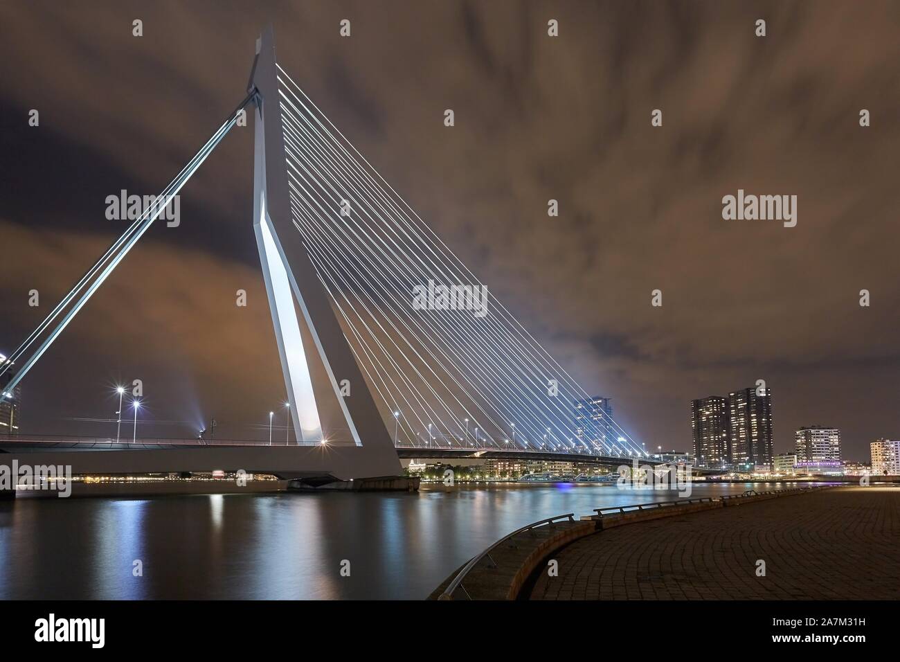 Ponte del cavo a Rotterdam Foto Stock