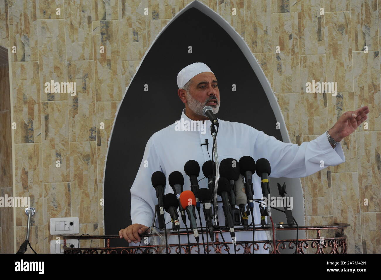 9 luglio 2011. La striscia di Gaza,Palestina. Ismail Haniyeh, Primo Ministro dell'Autorità Nazionale Palestinese. Foto Stock