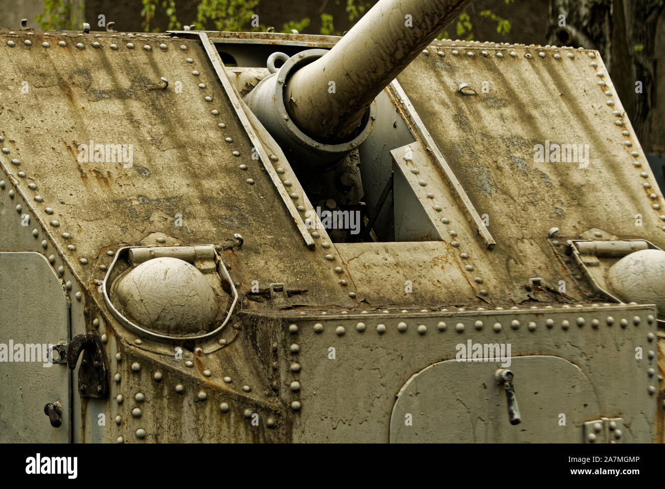 Foto 85 mm universal single-gun artiglieria deck Foto Stock