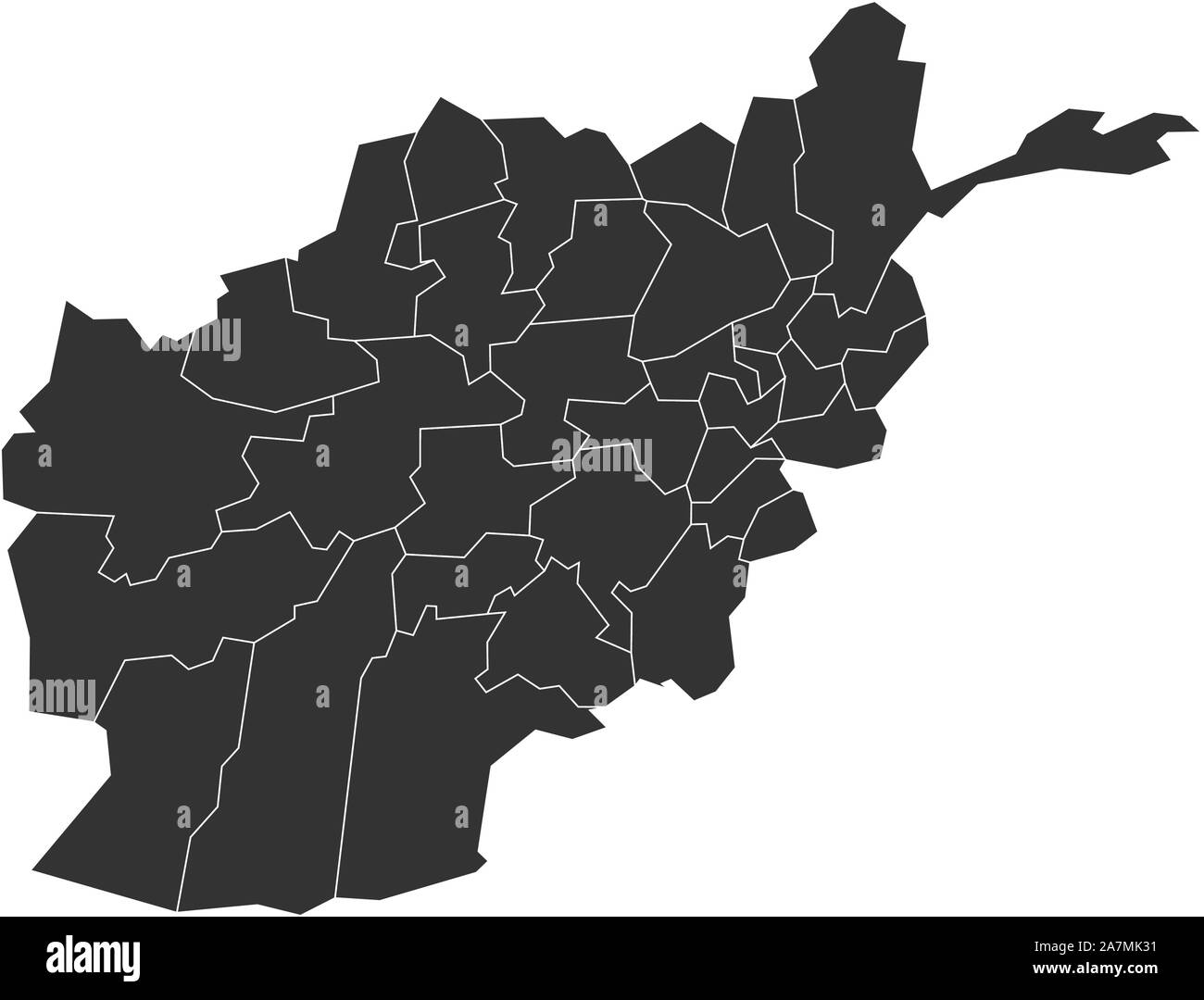 Afghanistan mappa province con i confini delineano illustrazione vettoriale Illustrazione Vettoriale