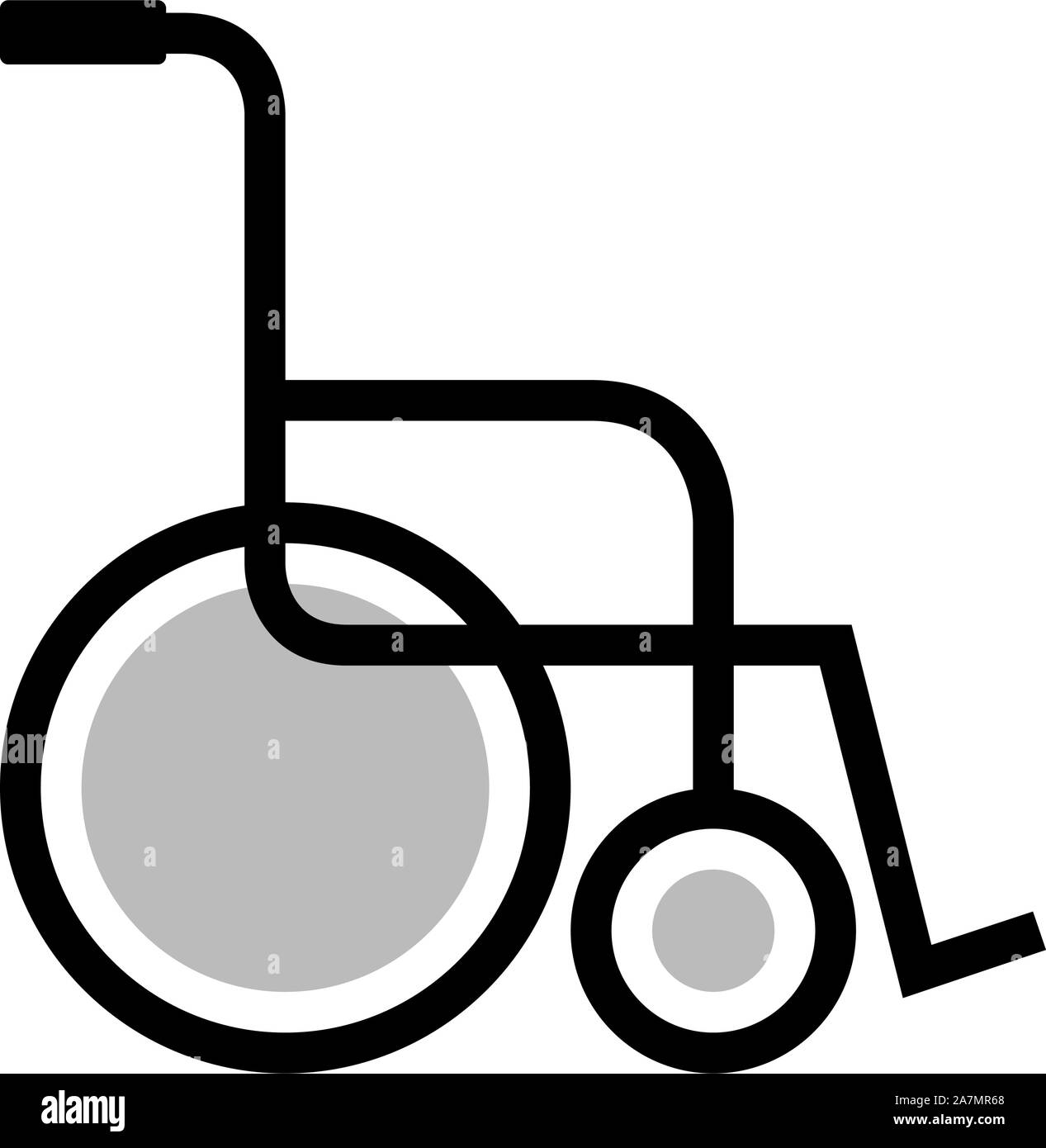 Icona di sedia a rotelle illustrazione vettoriale. Handicap attrezzature di supporto. Illustrazione Vettoriale