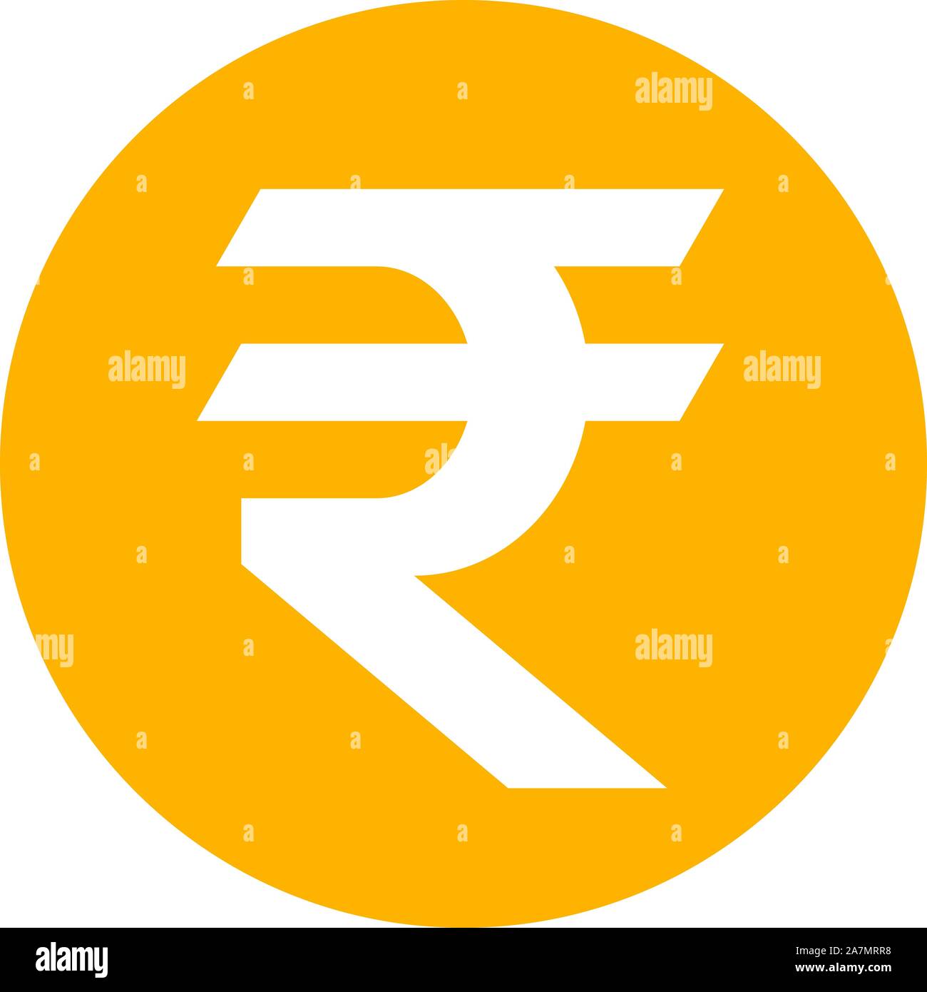Icona di rupie illustrazione vettoriale sfondo.giallo,bianco. Il simbolo di valuta. Illustrazione Vettoriale
