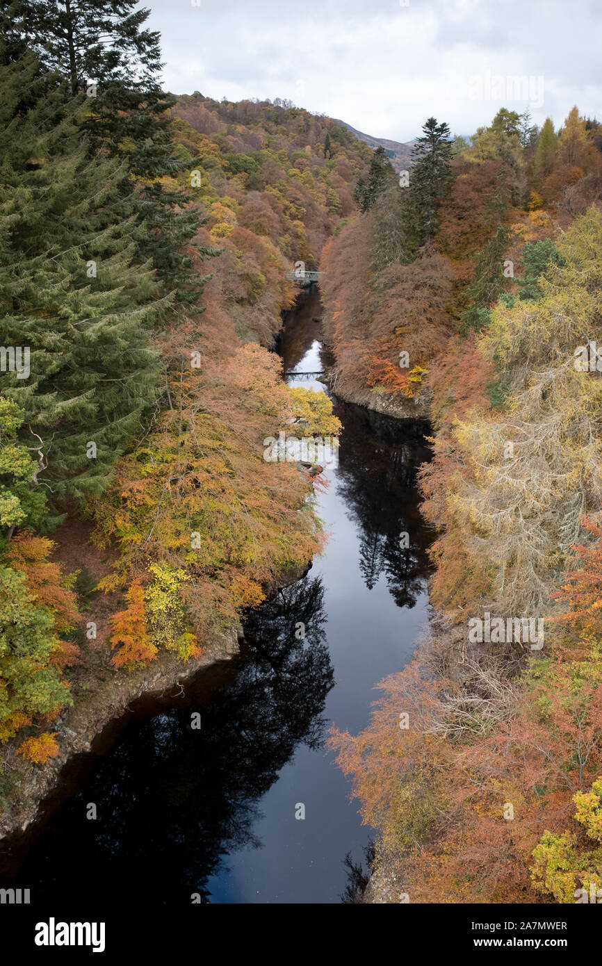 Il fiume Garry nel Pass di Killiecrankie vicino Pitlochry, Perthshire Foto Stock