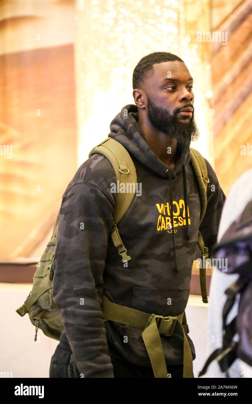 American giocatore di pallacanestro professionale lancia Stephenson, che gioca per Liaoning battenti Leopardi di cinese di pallacanestro, arriva in essa Foto Stock