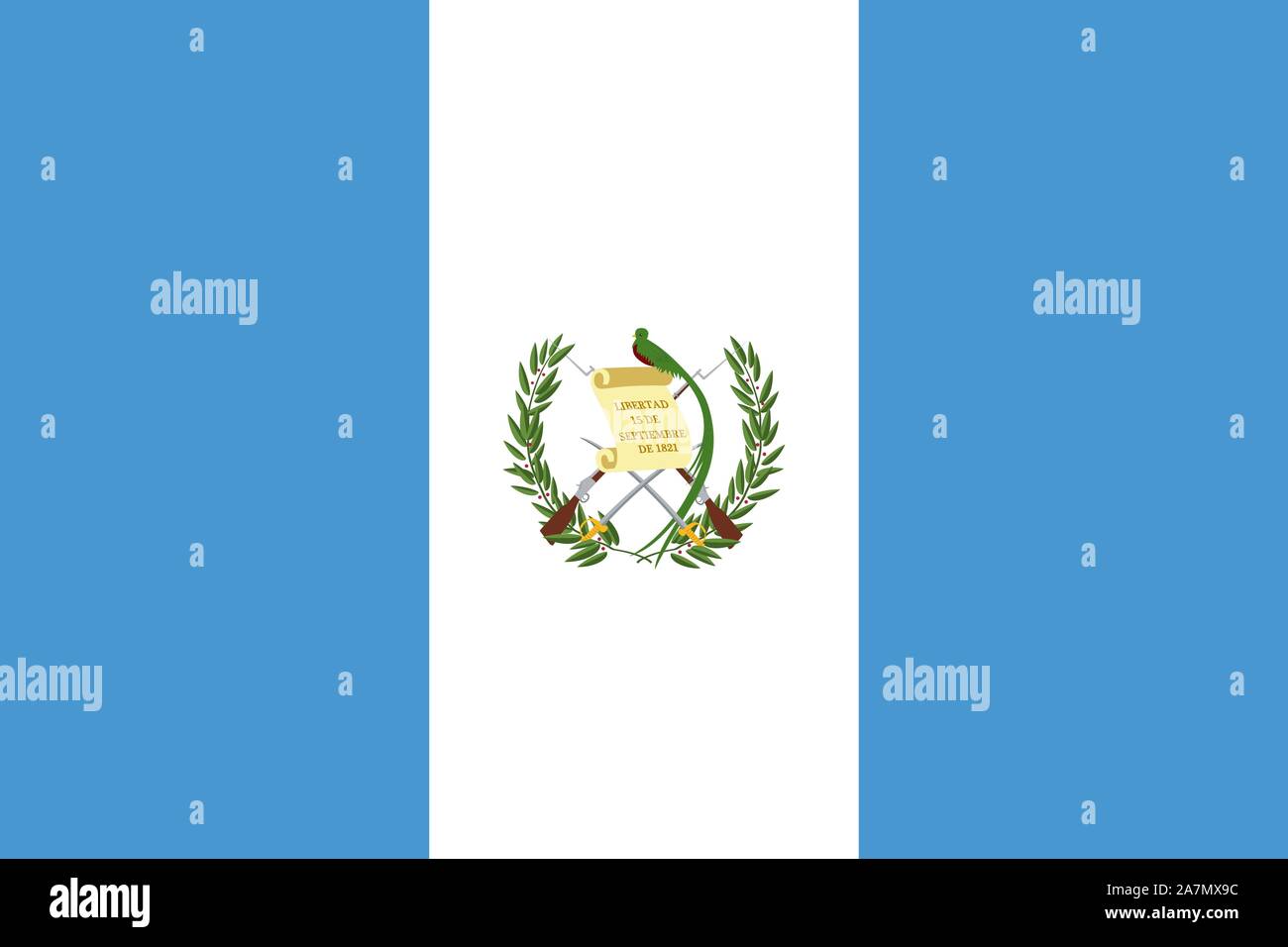 Guatemala vettore di flag simbolo nazionale illustrazione. Gli sfondi sfondo, banner, adesivo etc. Illustrazione Vettoriale