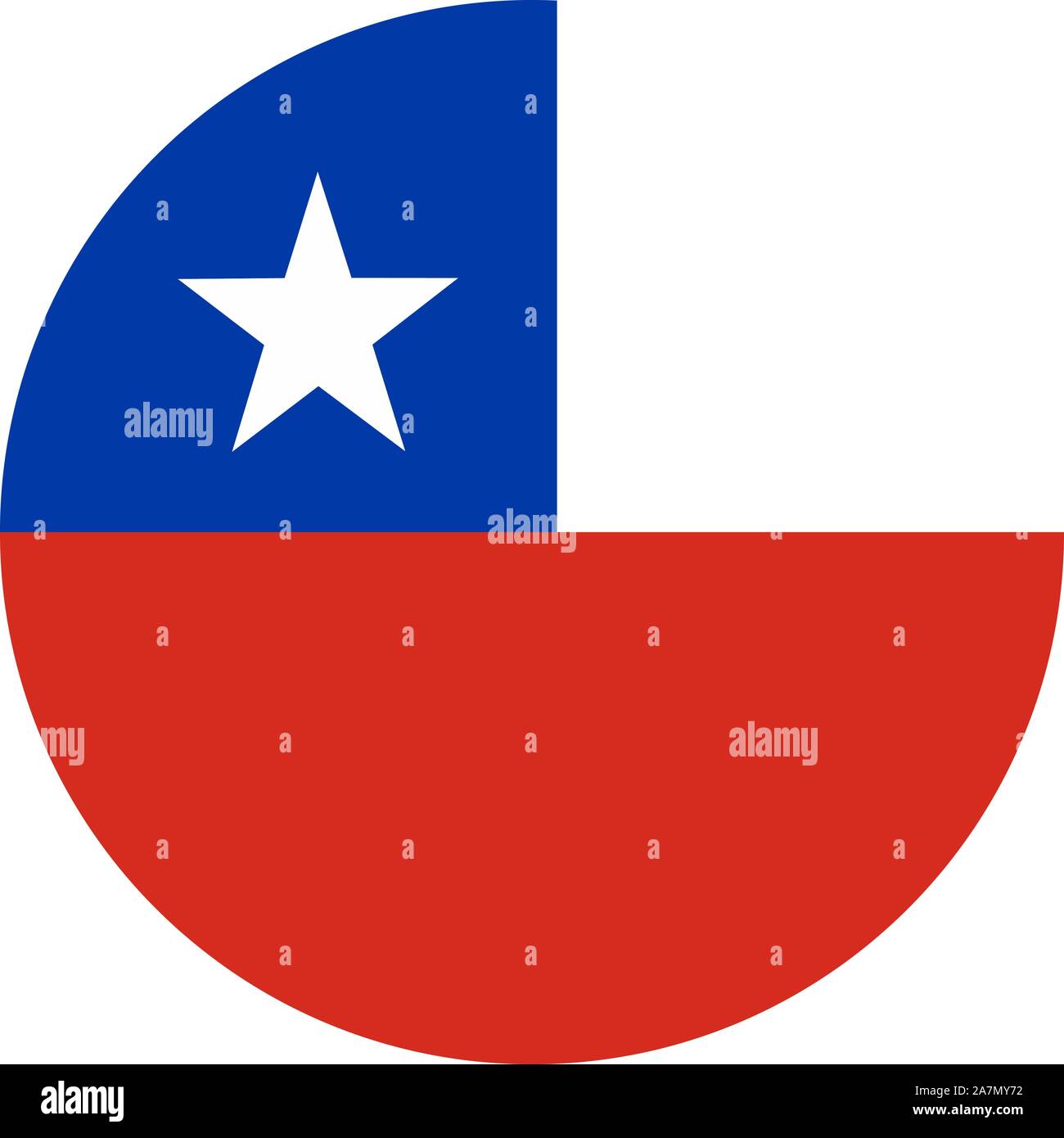 Gazzetta Bandiera del Cile round icona illustrazione vettoriale Illustrazione Vettoriale