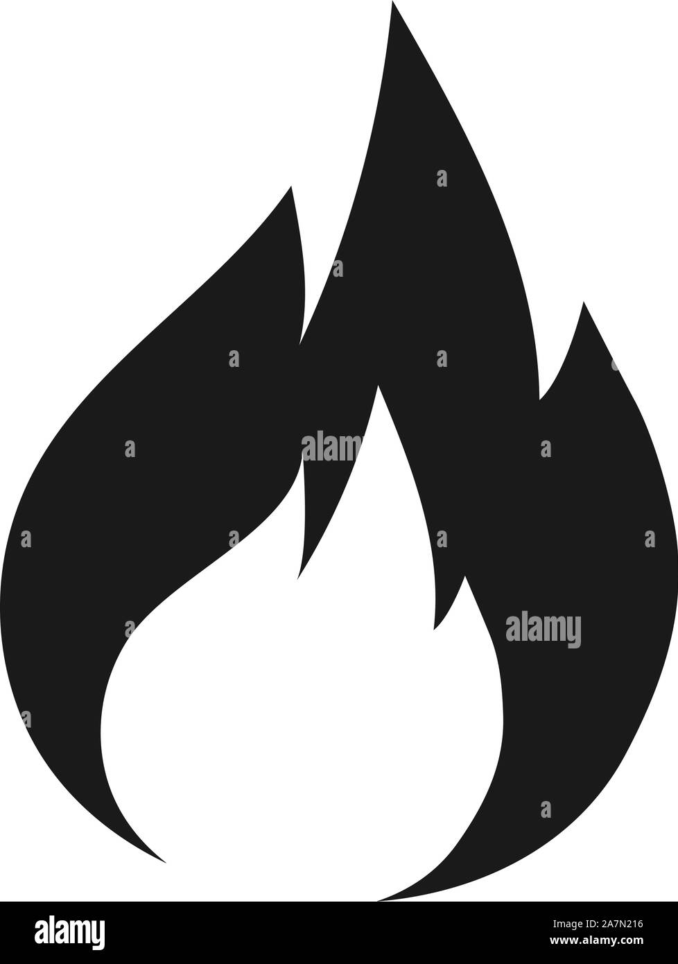 Fiamme di fuoco icona illustrazione vettoriale progettazione grafica. Isolato nero. Illustrazione Vettoriale