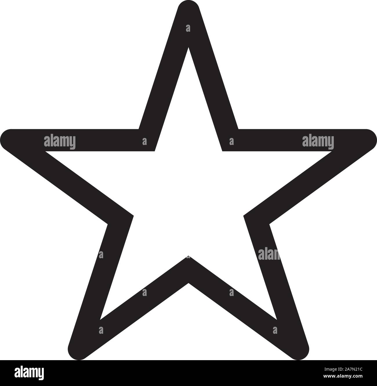 Icona a forma di stella profilo illustrazione vettoriale. Perfetto per firmare, simbolo, etichetta, icona, stampa, web ecc. Illustrazione Vettoriale