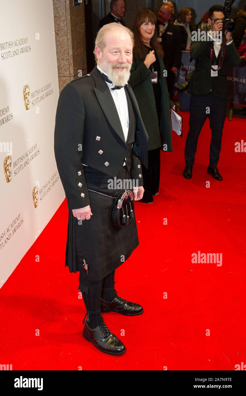 Glasgow, Regno Unito. Il 3 novembre 2019. Nella foto: Peter Mullan. Scene da annuale BAFTAs scozzese al Doubletree Hotel Hilton. Credito: Colin Fisher/Alamy Live News Foto Stock