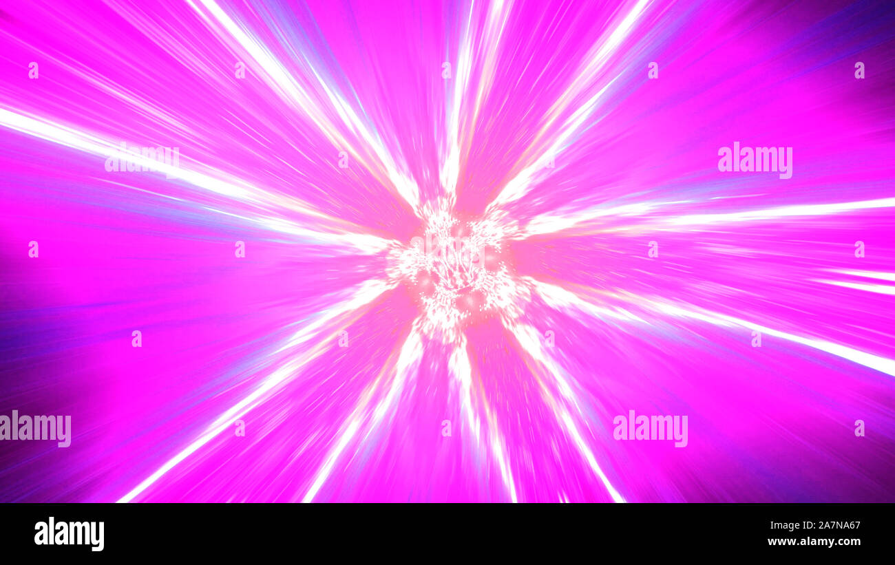 Cosmic wormhole, spazio concetto di viaggio, a forma di imbuto tunnel che può collegare un universo con un altro, rendering 3d. Foto Stock