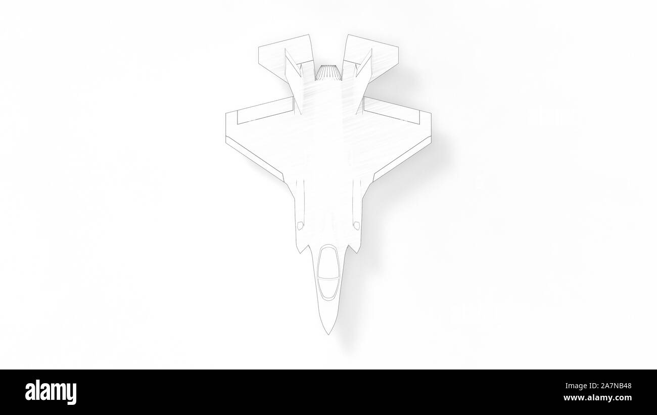 Moderni jet da combattimento 3d rendering isolato in uno sfondo bianco Foto Stock