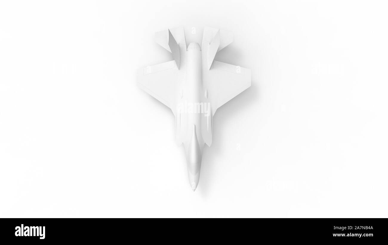 Moderni jet da combattimento 3d rendering isolato in uno sfondo bianco Foto Stock